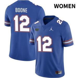 Women's Florida Gators #12 Justus Boone NCAA Jordan Brand Royal NIL 2022 Authentic Stitched College Football Jersey VFN6762DQ